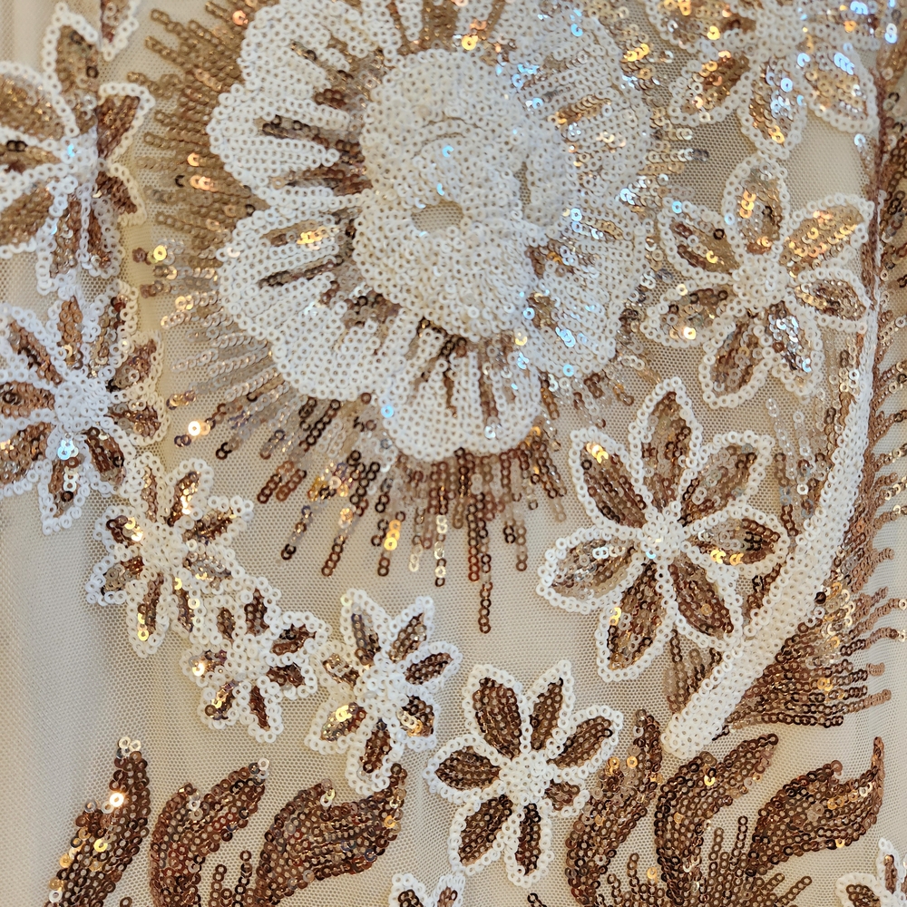 Hello Molly Cream and Gold Sequin Mini Dress - Picture 5 of 16